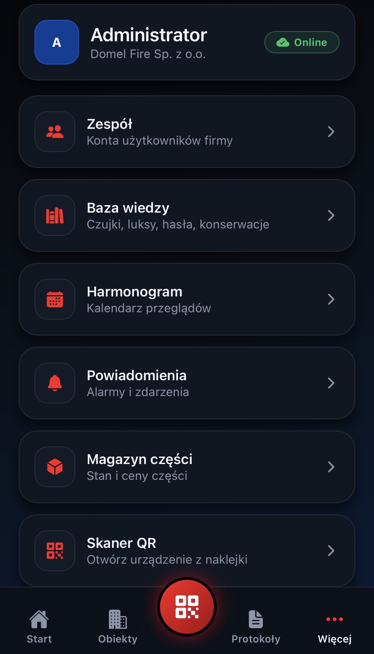 Moduły i skaner QR