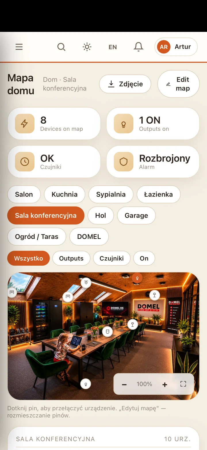 DomelOS Home — Mapa domu