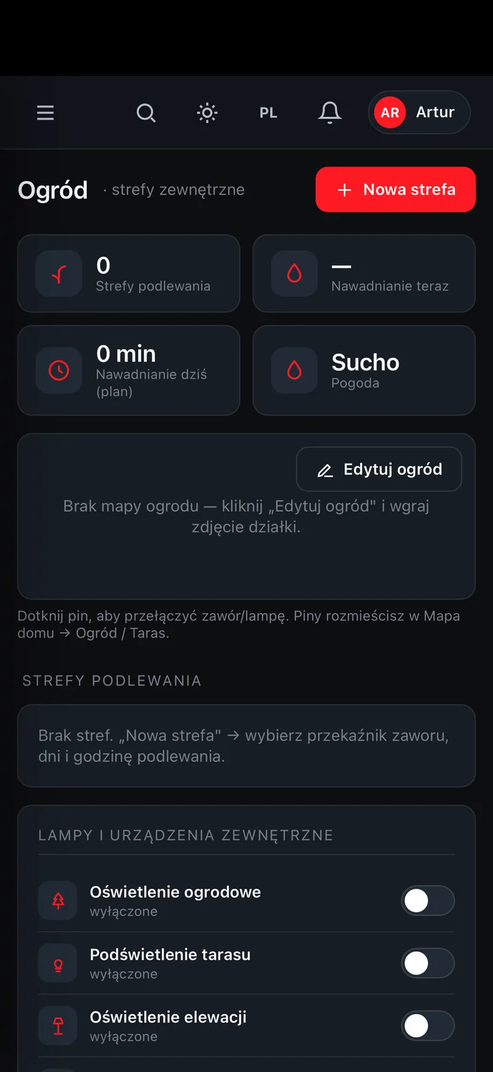 DomelOS Home — Ogród